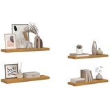  Polica na zidu 4 pcs Bež 80 x 23,5 x 4 cm Konstruirano drvo | shoptok.hr