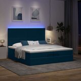  Otomanski okvir kreveta s madracima plavi 200x200cm baršunasti | shoptok.hr