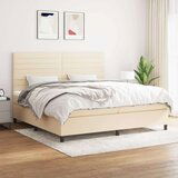  S oprugama i madracem krem 200 x 200 cm od tkanine | shoptok.hr