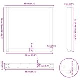  Noge stolića za kavu U-oblika 2 kom antracit 80x(72-73)cm čelik | shoptok.hr