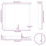  Noge za jedilno mizo v obliki črke U, 2 kosa, antracitne, 80 x (72-73) cm, jeklo, (22123898) | Shoptok.si