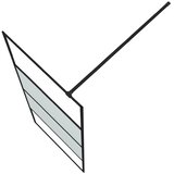 Pregrada za tuš crna 80 x 195 cm s napola mutnim staklom ESG | Eponuda.com