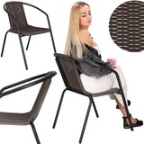 springos pletena- metalna vrtna stolica, smeđa | shoptok.hr