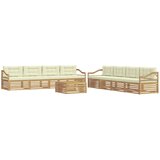 vidaXL Zunanja garnitura za sedenje 9 pcs Bela in krem Poliester, (5000282115) | Shoptok.si