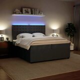  Krevet s oprugama i madracem tamnosivi 200x200 cm baršunasti | shoptok.hr