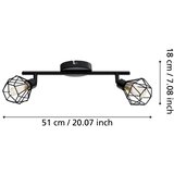 Eglo zapata 1 reflektor/2, led, g9, 2x3w, 2x360lm, crna/čelik/amber staklo | shoptok.hr
