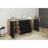 P & B komoda vera, črna, barva hrasta, led | Shoptok.si
