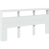 vidaXL Omarica za vzglavje postelje LED bela 200x17x102 cm | Shoptok.si