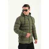 River Club Men's Khaki Lined Hooded Water and Windproof Puffer Winter Coat Cene