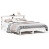 Maison Chic Posteljni okvir - Dvoposteljna postelja - Zakonska postelja brez vzmetnice bel 140x190 cm trdna borovina-J11327, (21774941) | Shoptok.si