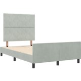 vidaXL Postelja Svetlo siva 120x190 cm Žamet, (22049452) | Shoptok.si