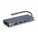 Docking station USB adapter Type-C 7-in-1 multi-port adapter Hub3.0 + HDMI + VGA + PD + card reader + stereo audio, space grey GEMBIRD A-CM-COMBO7-01 Cijene