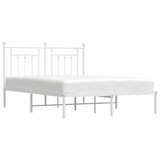 Metalni okvir za krevet s uzglavljem bijeli 150x200 cm | shoptok.hr