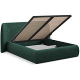 Makamii Tamno zeleni tapecirani bračni krevet s prostorom za odlaganje s podnicom 160x200 cm Hauke – | shoptok.hr