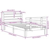 vidaXL Posteljni okvir z vzglavjem brez vzmetnice bel 90x200 cm, (21303451) | Shoptok.si