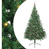 vidaXL Umjetna preddekorirana božićna jelka Zelena 240 cm PVC | Shoptok.si