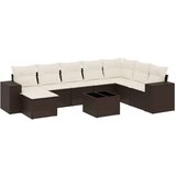 vidaXL 9-dijelni set vrtnih sofa s jastucima poliratan smeđi | shoptok.hr