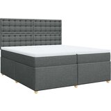 vidaXL Krevet s oprugama i madracem tamnosivi 200 x 200 cm od tkanine | shoptok.hr
