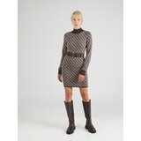 Guess Pletena haljina 'LISE' tamno smeđa / bijela | shoptok.hr