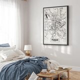  Slika - City Plan: Poznan (1 Part) Vertical 60x90 U crnom drvenom okviru | shoptok.hr