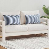  Vrtni jastuci s prugastim uzorkom 2 kom 60 x 40 cm mornarsko plavi | shoptok.hr