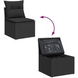 vidaXL 8-delna vrtna sedežna garnitura s blazinami Črn poly ratan akacija | Shoptok.si