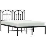 vidaXL Kovinski posteljni okvir z vzglavjem črn 120x190 cm | Shoptok.si