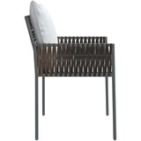 vidaXL Vrtne stolice s jastucima 6 kom smeđe 54x61x83 cm od poliratana | shoptok.hr
