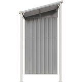 vidaXL Vrtna lopa z nadstreškom svetlo siva 277x110,5x181 cm jeklo | Shoptok.si