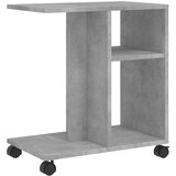 vidaXL Bočni stolić s kotačima boja betona 50 x 30 x 55 cm drveni | shoptok.hr