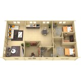Male kuće Drvena kuća TRENTO 780 × 1374 cm – bez završnog krovnog pokrova | shoptok.hr