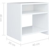  Noćni ormarić bijeli 40 x 30 x 40 cm od konstruiranog drva | shoptok.hr
