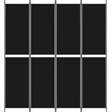 Sobna pregrada s 4 panela crna 200 x 220 cm od tkanine | Eponuda.com