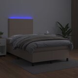  Krevet box spring madrac LED cappuccino 120x200cm umjetna koža | shoptok.hr