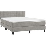  box spring s madracem LED svjetlosivi 140x200 cm baršun | shoptok.hr