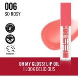Rimmel London Oh My Gloss! Lip Oil olje za ustnice z vlažilnim učinkom odtenek 006 So Rosy 4.5 ml | Shoptok.si