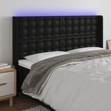  LED uzglavlje crno 163 x 16 x 118/128 cm od umjetna koža | shoptok.hr