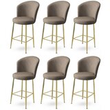 Hanah home Fora - Cappuccino, Gold CappuccinoGold Bar Stool Set (6 Pieces) | ePonuda.com