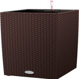 LECHUZA Okrasni lonec CUBE Cottage 50 kompletni set - Rjava Cene