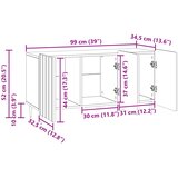 TV ormar Betonska siva 99 x 34,5 x 52 cm Konstruirano drvo | shoptok.hr