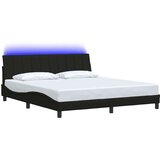 vidaXL Posteljni okvir brez vzmetnice črn 180x200 cm blago | Shoptok.si