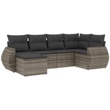  6-dijelni set vrtnih sofa od poliratana s jastucima sivi | shoptok.hr