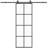 vidaXL Klizna vrata s priborom crna 76 x 205 cm od ESG stakla | shoptok.hr