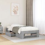 Maison Chic Posteljni okvir - Enojna postelja - Postelja za odrasle siva sonoma 90x200 cm inženirski les-J9107, (21762423) | Shoptok.si