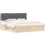  Krevetni okvir s tapiciranim uzglavljem Tamno siva 200 x 200 cm | shoptok.hr