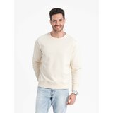 Ombre BASIC men's sweatshirt with round neckline - cream cene