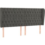  Uzglavlje s ušima tamnosivo 183x23x118/128 cm baršunasto | shoptok.hr