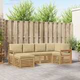  Set vanjskih sofa 6 pcs Bijela i bež 247 x 128,5 x 73 cm | shoptok.hr