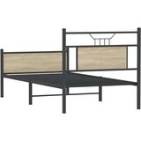 vidaXL Posteljni okvir brez vzmetnice hrast 75x190 cm inženirski les | Shoptok.si