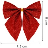 springos set božićnih mašni, 8 x 8 cm, 6 kom., glitter crvena | shoptok.hr